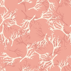 Wild Plant Twigs Vector Seamless Pattern