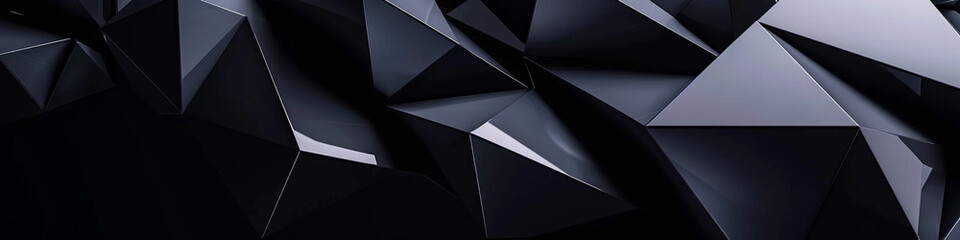 Modern dark black abstract geometric pattern of corners, edges and triangles