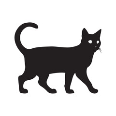 Walking Cat Silhouette vector Art Illustration
