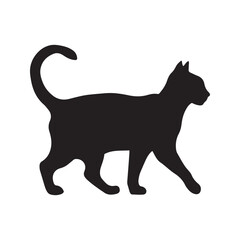 Walking Cat Silhouette vector Art Illustration