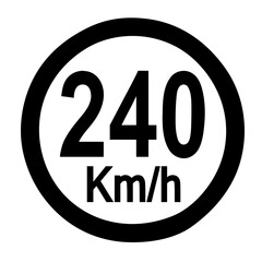 Speed limit sign 150 km h icon vector illustration