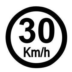 Speed limit sign 30 km h icon vector illustration