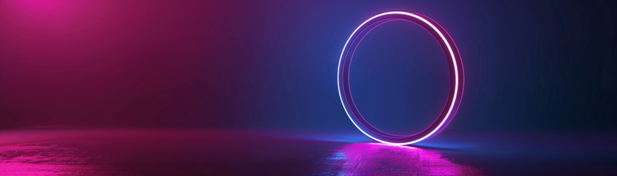 neon color abstract geometric circle.