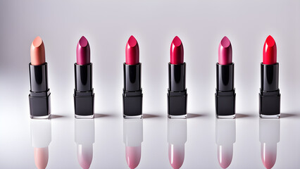 Fototapeta premium beauty products lipstick on white background