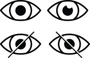 close eye icon vector illustration. Eps File and easy editable