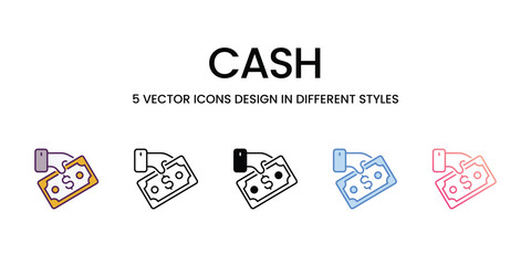 Cash icon editable stock vector illustration.