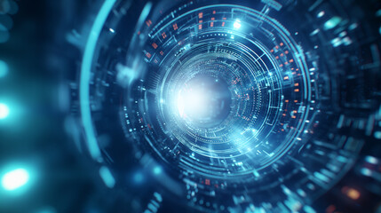Fototapeta premium abstract background futuristic glowing circular tunnel
