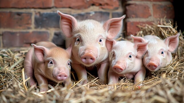 Advanced pig farrowing facility  sow and piglets in controlled commercial farm setting