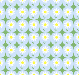 Seamless chamomile pattern. Design of paper, cards, fabric.