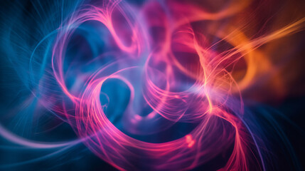 Abstract background with glowing colorful wavy lines