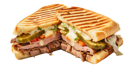 Classic Cuban Sandwich on transparent background