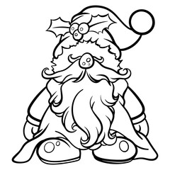 gnome drawing with black lines on a white background