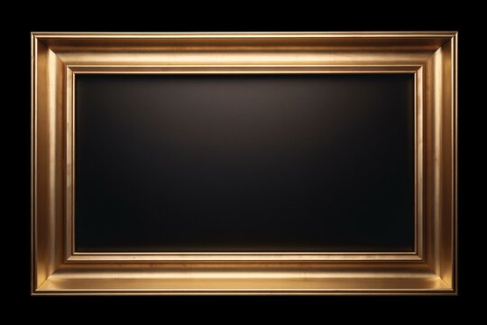 a gold frame with a black background