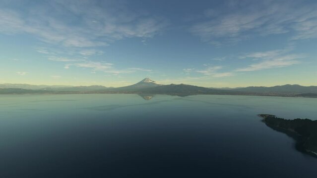 Aerial drone view of Shizuoka in Numazu Heda. Mount Fuji. Japan