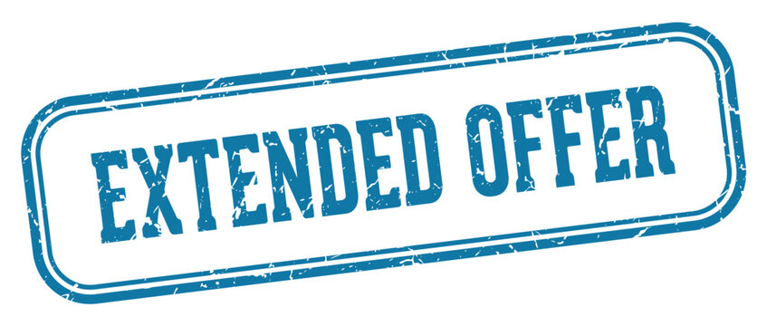 extended offer stamp. extended offer rectangular stamp on white background