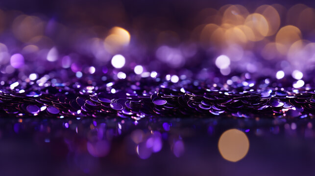 purple glitter background.