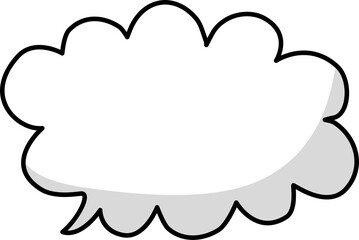 Black and white color speech bubble balloon, icon sticker memo keyword planner text box banner, flat png transparent element design