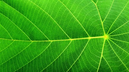 Plant Leaf Close Up showing a Radiant Network of Veins