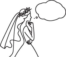 line drawing romantic wedding couple one line art love vector illustration