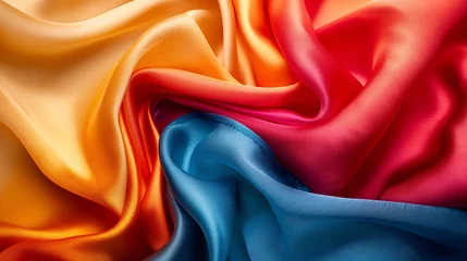 Foto op Plexiglas Tela de seda con colores vivos © VicPhoto