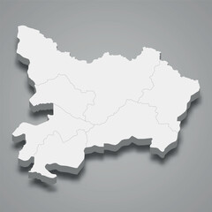 3d isometric map of Haut-Uele is a region of DR Congo
