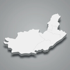 3d isometric map of Ituri is a region of DR Congo