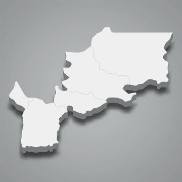 3d isometric map of Lomami is a region of DR Congo