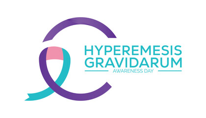 Hyperemesis Gravidarum Awareness Day observed every year in May 15. Template for background, banner, card, poster with text inscription.
