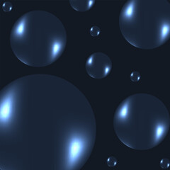 3d realistic Transparent water Bubbles background. Soap bubbles 3d backdrop. Vector illustration can used web banner poster design. EPS 10