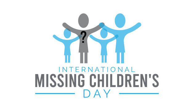 International Missing Children's Day observed every year in May 25. Template for background, banner, card, poster with text inscription.