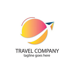 Fototapeta na wymiar Gradient abstract circular travel logo