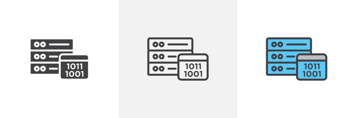 Fototapeta premium Data Storage and Database Management Icons. Server and Information System Symbols