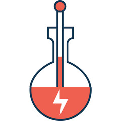 Thunder On Beaker Vector Icon which can easily modified