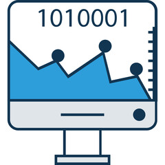 Binary Timeline Chart Vector Icon which can easily modified