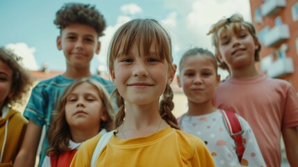 Obraz premium Group of multinational children