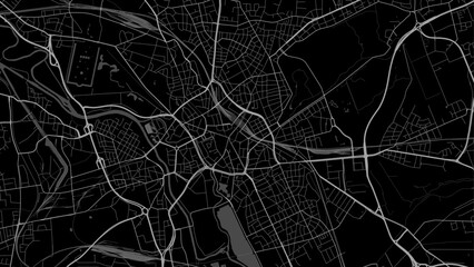 Hanover map, Germany. Grayscale city map, vector streetmap.