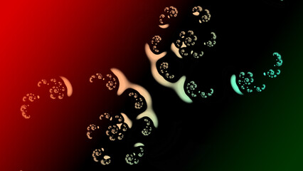 red to black colour gradient with glowing biological cells