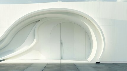white modern entrance door minimalist style. Generative Ai