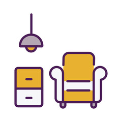 Obraz premium Interior Design icon editable stock vector illustration.