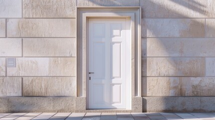 white modern entrance door minimalist style. Generative Ai