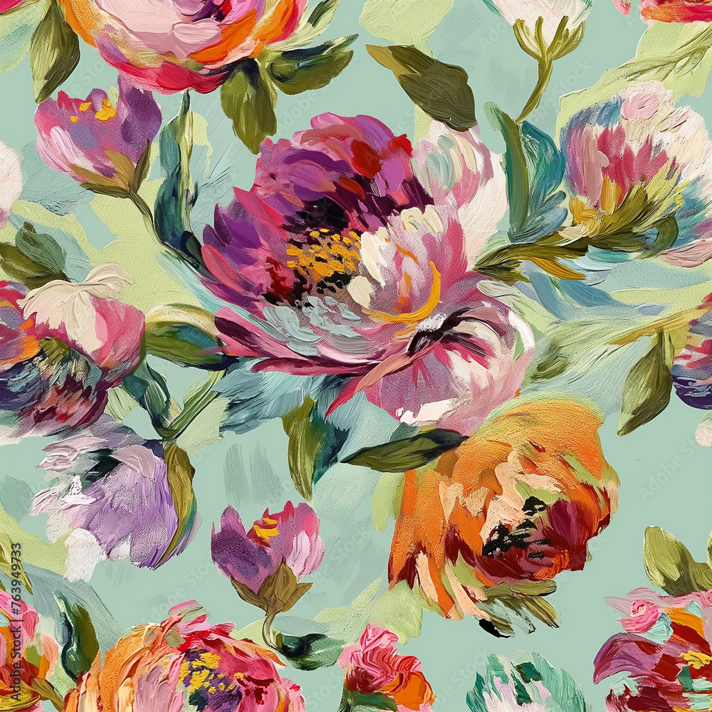 Wall mural floral pattern