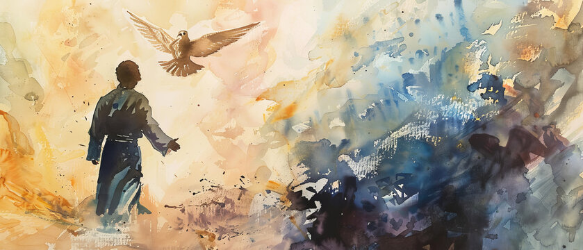 A vibrant modern art painting captures the graceful movements of birds soaring through the sky, created with acrylic paint and skilled drawing techniques