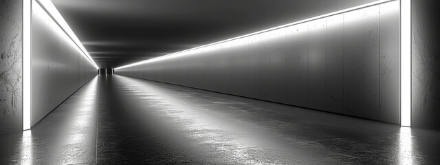 3D neon background studio futuristic corridor modern interior 3D Background tunnel light 
