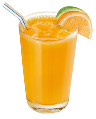 copo com suco de laranja isolado em fundo transparente