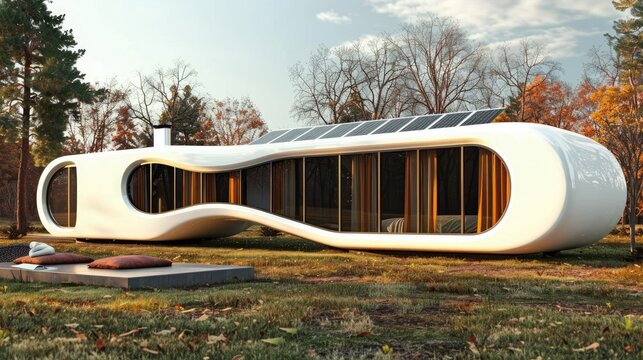 Futuristic house with an original rounded shape