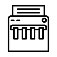 Paper Shredder Vector Line Icon Design