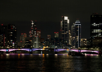 Night landscape of buildings in London