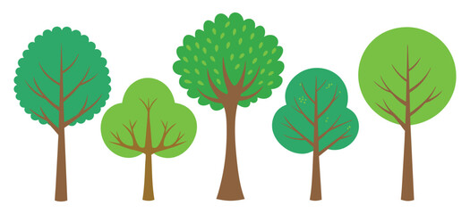 hand-drawn trees collection set, illustration vector for infographic or other uses