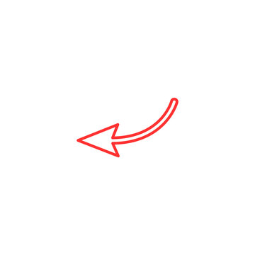 Isolated vector red arrows outline on a white background.Arrow Outline Illustration.Black Arrow Outline Illustration.