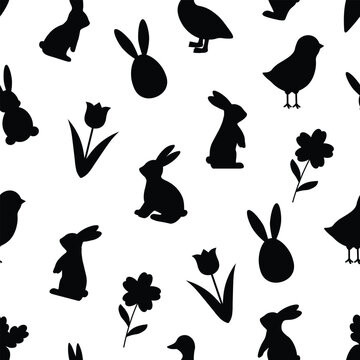 Easter Bunny Vector Pattern, Easter Bunny vector Design, Easter Bunny Cute Vector Pattern, Cute Vector Pattern, Easter Bunny icon Silhouette, Easter Bunny Pattern illustration